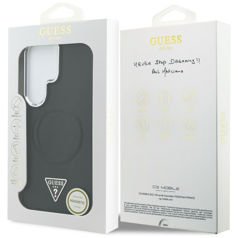MagSafe-deksel for Samsung Galaxy S26 Ultra S948, Guess, Embossed Ring Triangle Logo, Svart