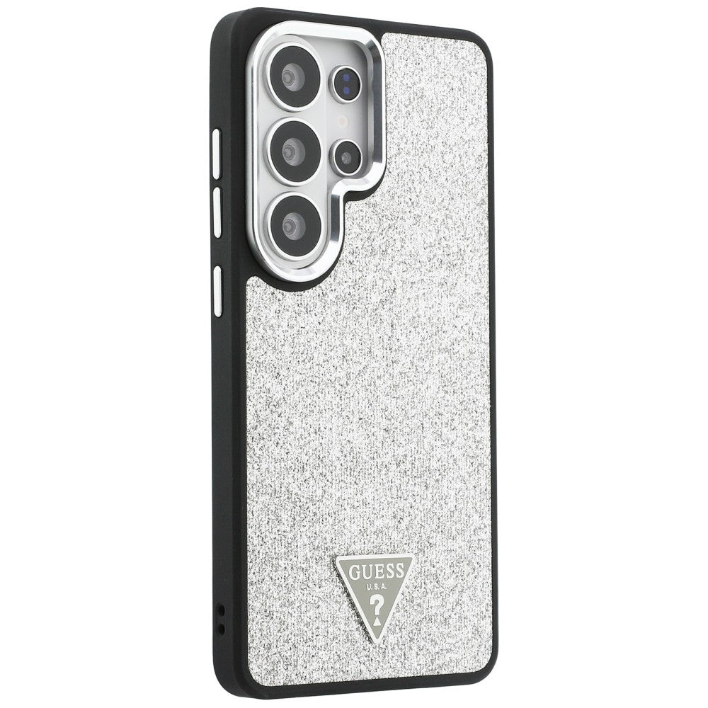 MagSafe-deksel for Samsung Galaxy S26 Ultra S948, Guess, Fast Glitter Triangle Logo, Sølv