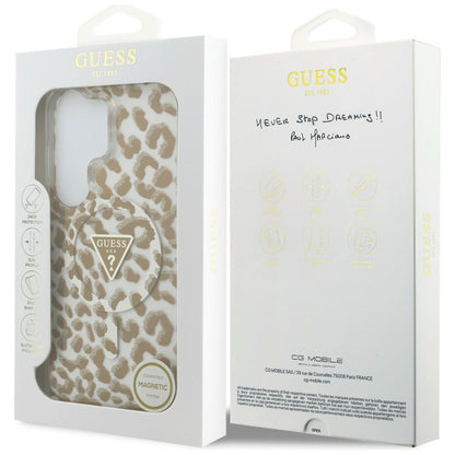MagSafe-deksel for Samsung Galaxy S26 Ultra S948, Guess, IML Leopard-mønster, Brun
