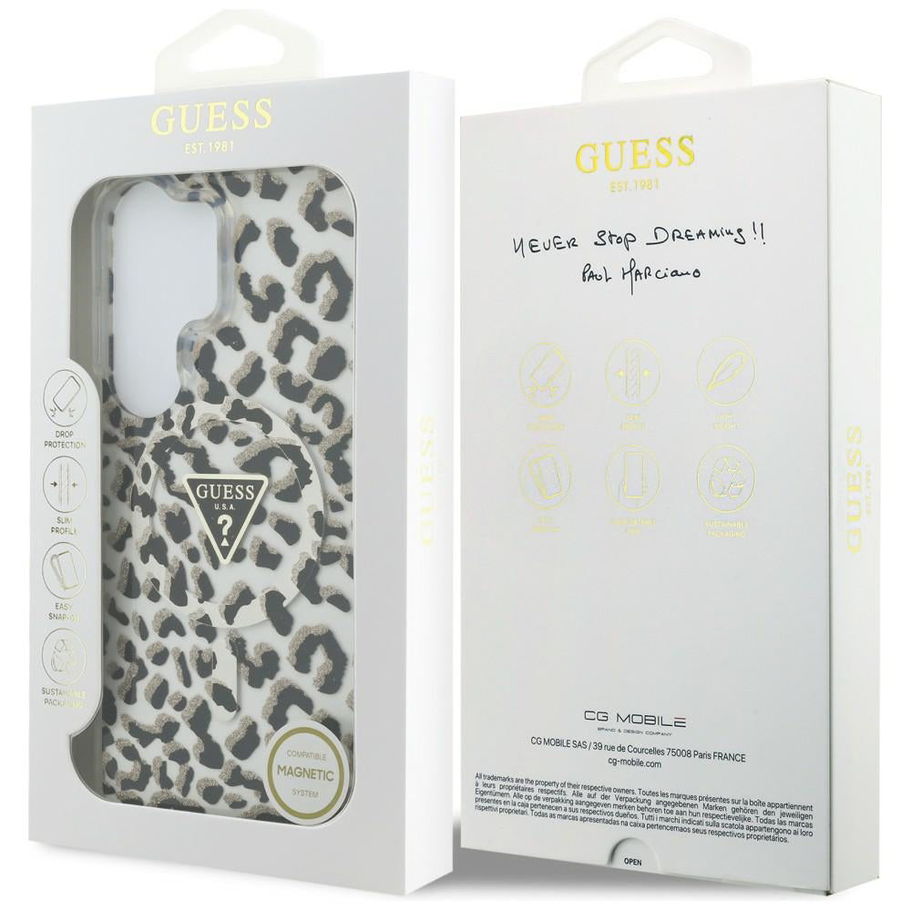 MagSafe-deksel for Samsung Galaxy S26 Ultra S948, Guess, IML Leopard-mønster, Svart