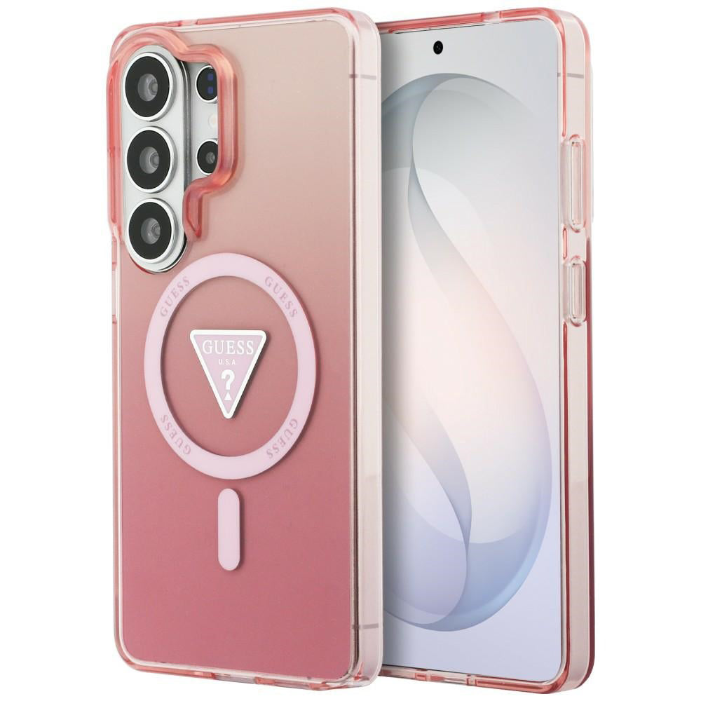 MagSafe-deksel for Samsung Galaxy S26 Ultra S948, Guess, IML Gradient Triangle Logo, Rosa