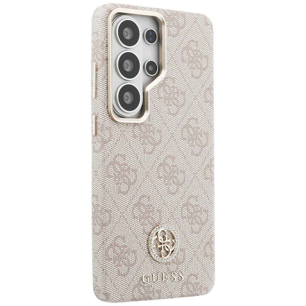 MagSafe-deksel for Samsung Galaxy S26 Ultra S948, Guess, Rhinestone Round Logo, Rosa