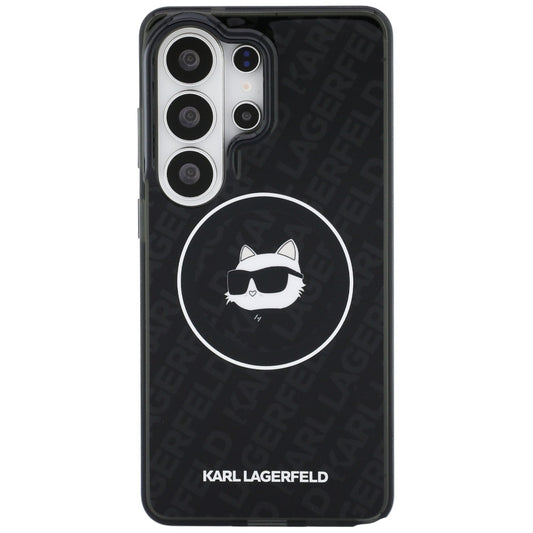 MagSafe-deksel for Samsung Galaxy S26 Ultra S948, Karl Lagerfeld, IML Choupette Head on KL Repeated Logo, Svart