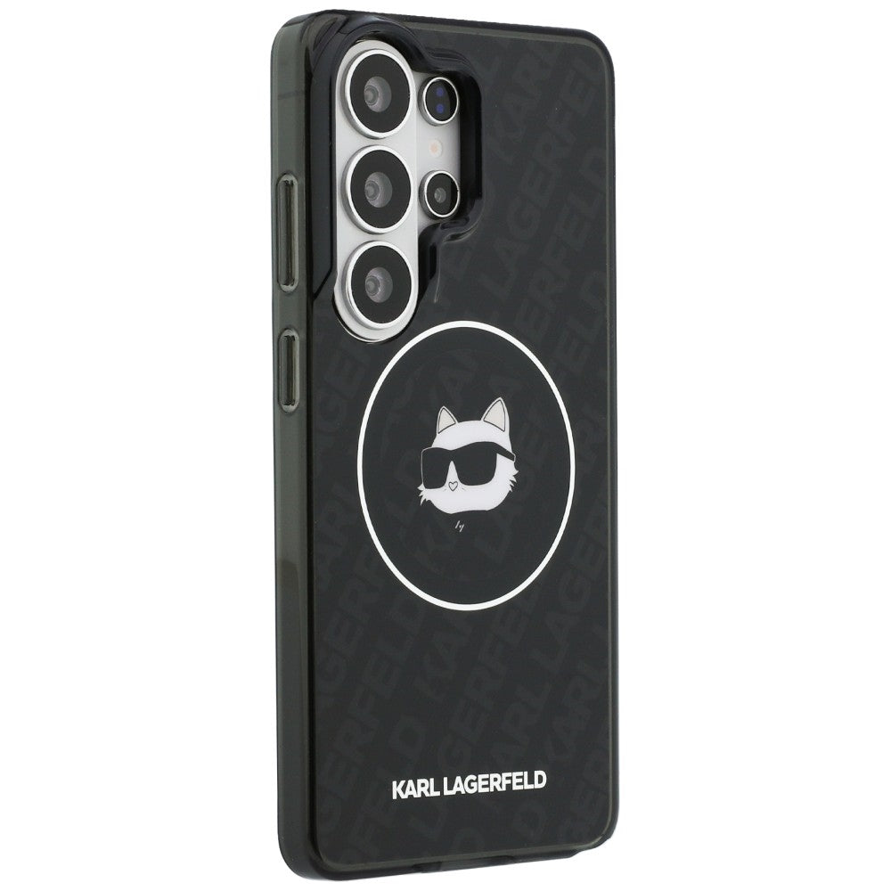 MagSafe-deksel for Samsung Galaxy S26 Ultra S948, Karl Lagerfeld, IML Choupette Head on KL Repeated Logo, Svart