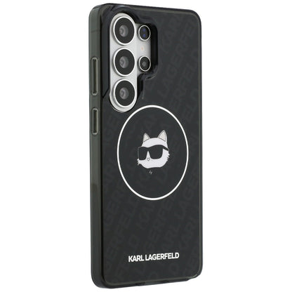 MagSafe-deksel for Samsung Galaxy S26 Ultra S948, Karl Lagerfeld, IML Choupette Head on KL Repeated Logo, Svart