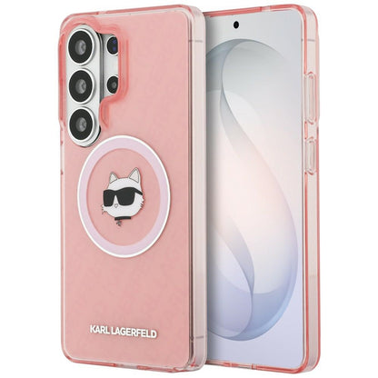 MagSafe-deksel for Samsung Galaxy S26 Ultra S948, Karl Lagerfeld, IML Choupette Head on KL Repeated Logo, Rosa