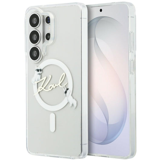 MagSafe-deksel for Samsung Galaxy S26 Ultra S948, Karl Lagerfeld, IML Choupette Karl Script Logo, Hvit