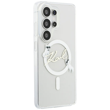 MagSafe-deksel for Samsung Galaxy S26 Ultra S948, Karl Lagerfeld, IML Choupette Karl Script Logo, Hvit