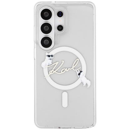 MagSafe-deksel for Samsung Galaxy S26 Ultra S948, Karl Lagerfeld, IML Choupette Karl Script Logo, Hvit