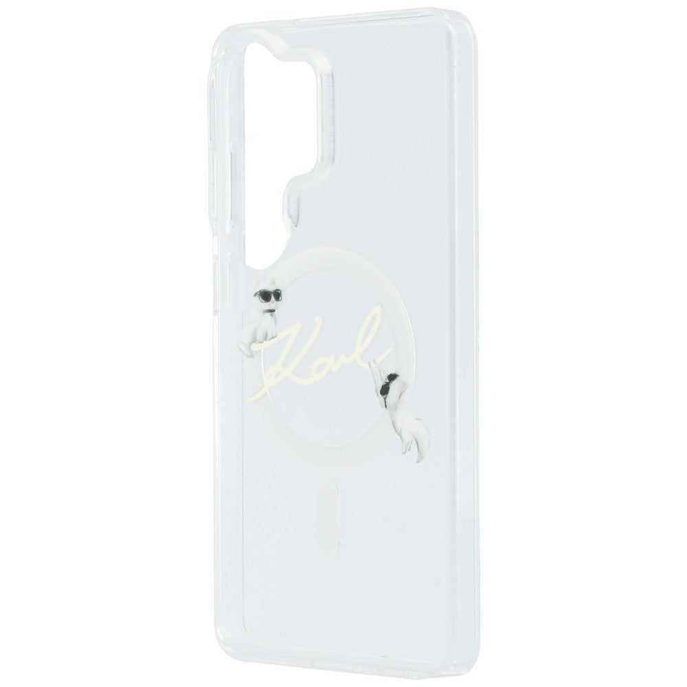 MagSafe-deksel for Samsung Galaxy S26 Ultra S948, Karl Lagerfeld, IML Choupette Karl Script Logo, Hvit