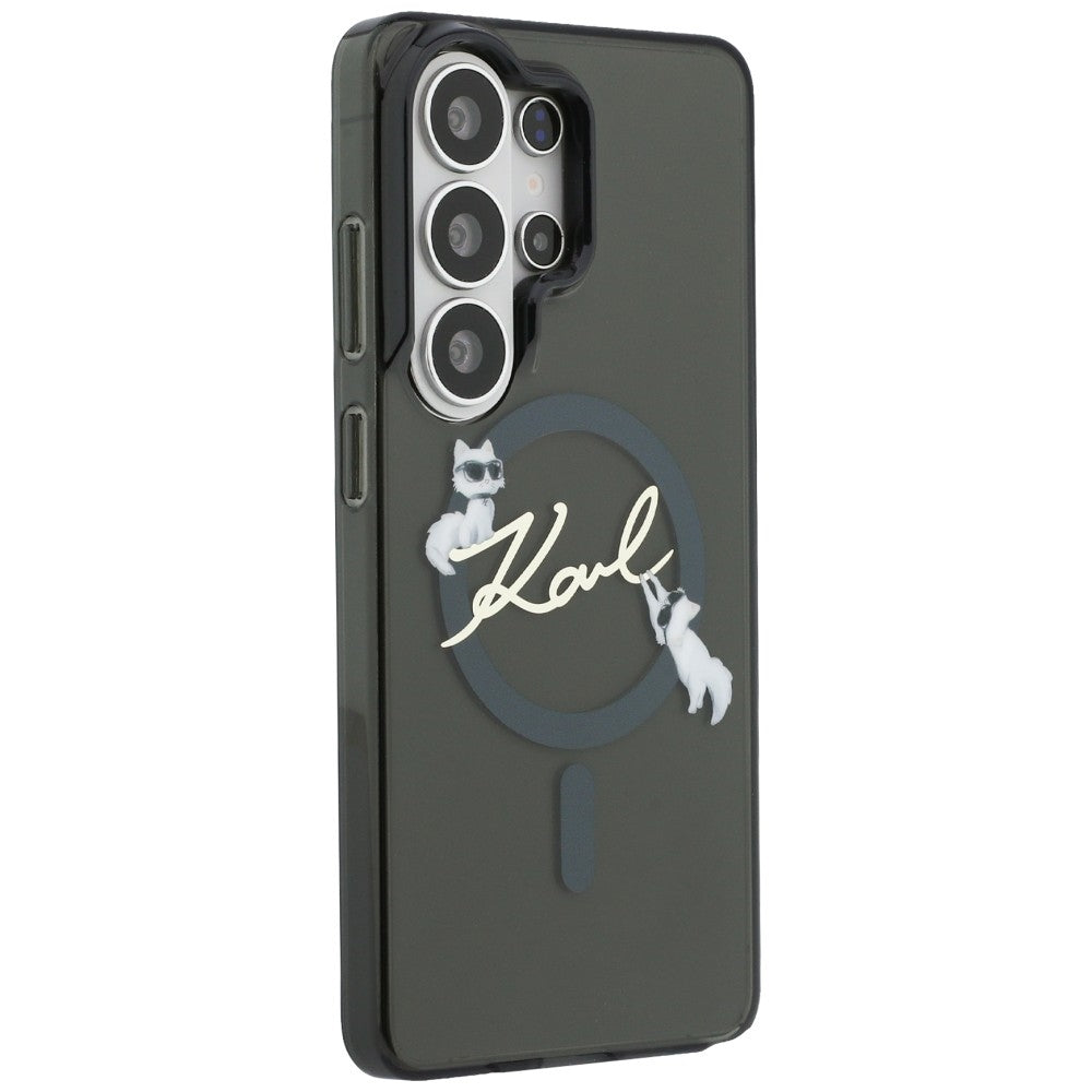 MagSafe-deksel for Samsung Galaxy S26 Ultra S948, Karl Lagerfeld, IML Choupette Karl Script Logo, Svart