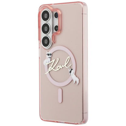MagSafe-deksel for Samsung Galaxy S26 Ultra S948, Karl Lagerfeld, IML Choupette Karl Script Logo, Rosa