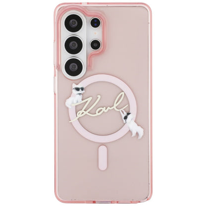 MagSafe-deksel for Samsung Galaxy S26 Ultra S948, Karl Lagerfeld, IML Choupette Karl Script Logo, Rosa