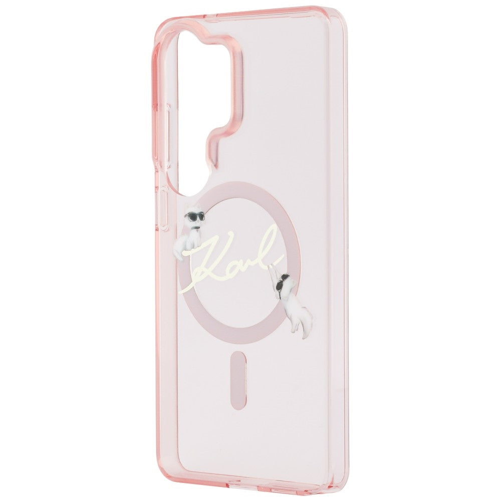 MagSafe-deksel for Samsung Galaxy S26 Ultra S948, Karl Lagerfeld, IML Choupette Karl Script Logo, Rosa