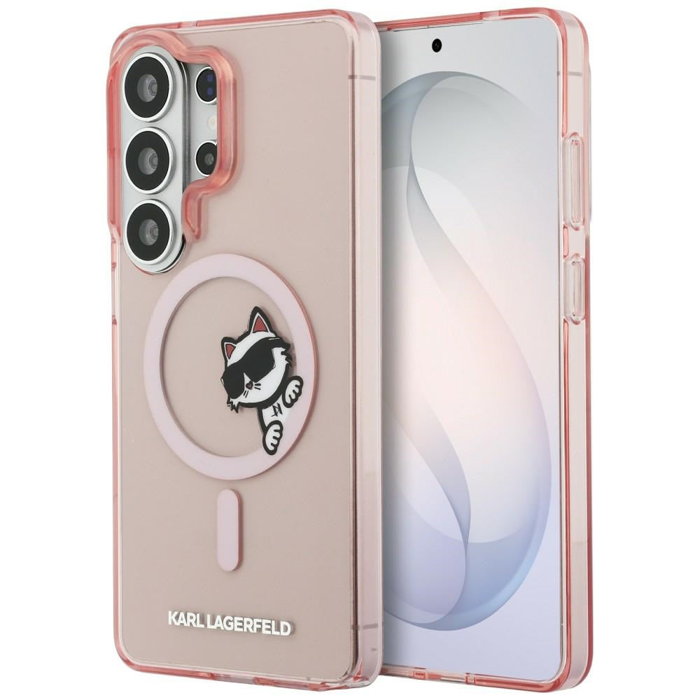 MagSafe-deksel for Samsung Galaxy S26 Ultra S948, Karl Lagerfeld, IML Choupette Peekaboo Logo, Rosa
