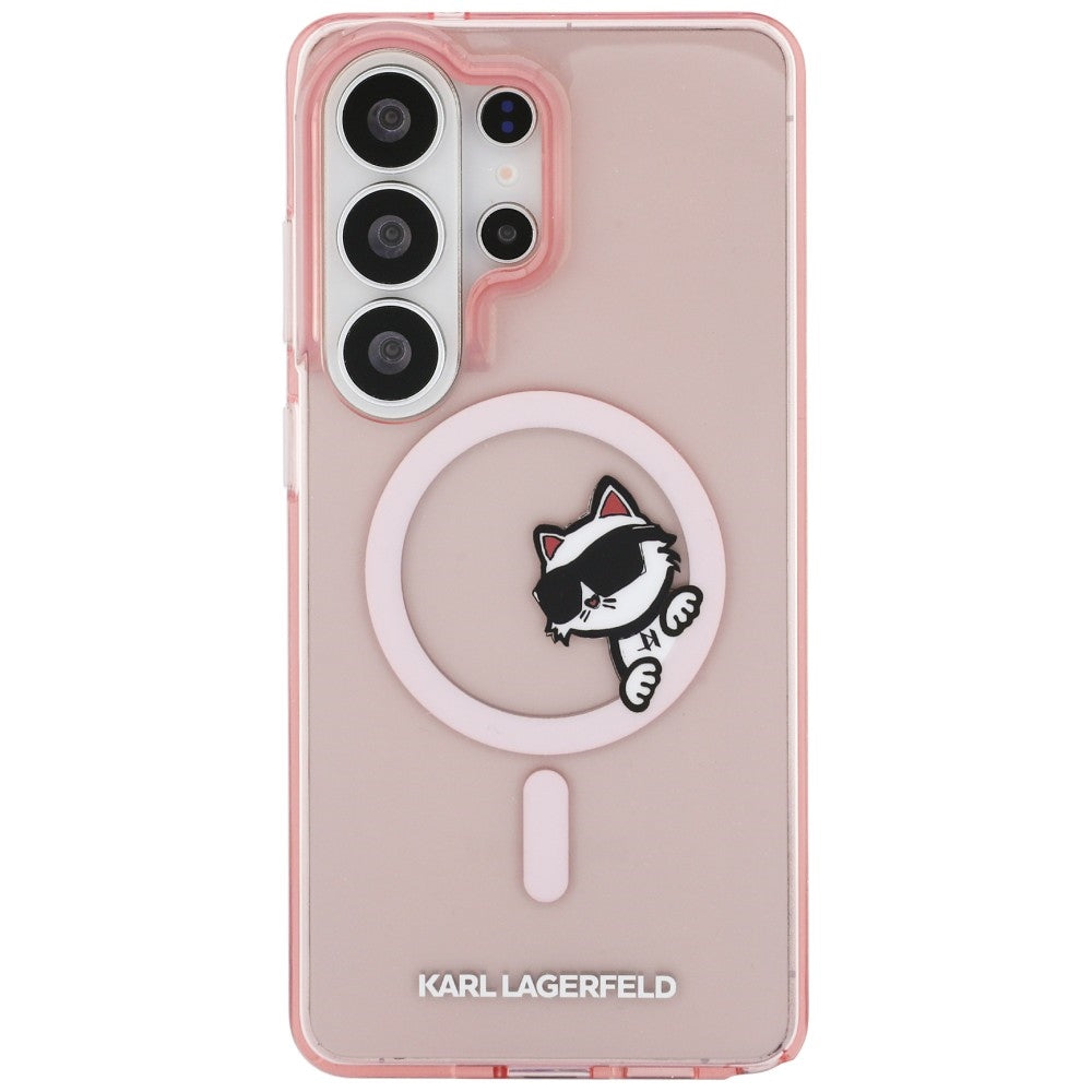 MagSafe-deksel for Samsung Galaxy S26 Ultra S948, Karl Lagerfeld, IML Choupette Peekaboo Logo, Rosa