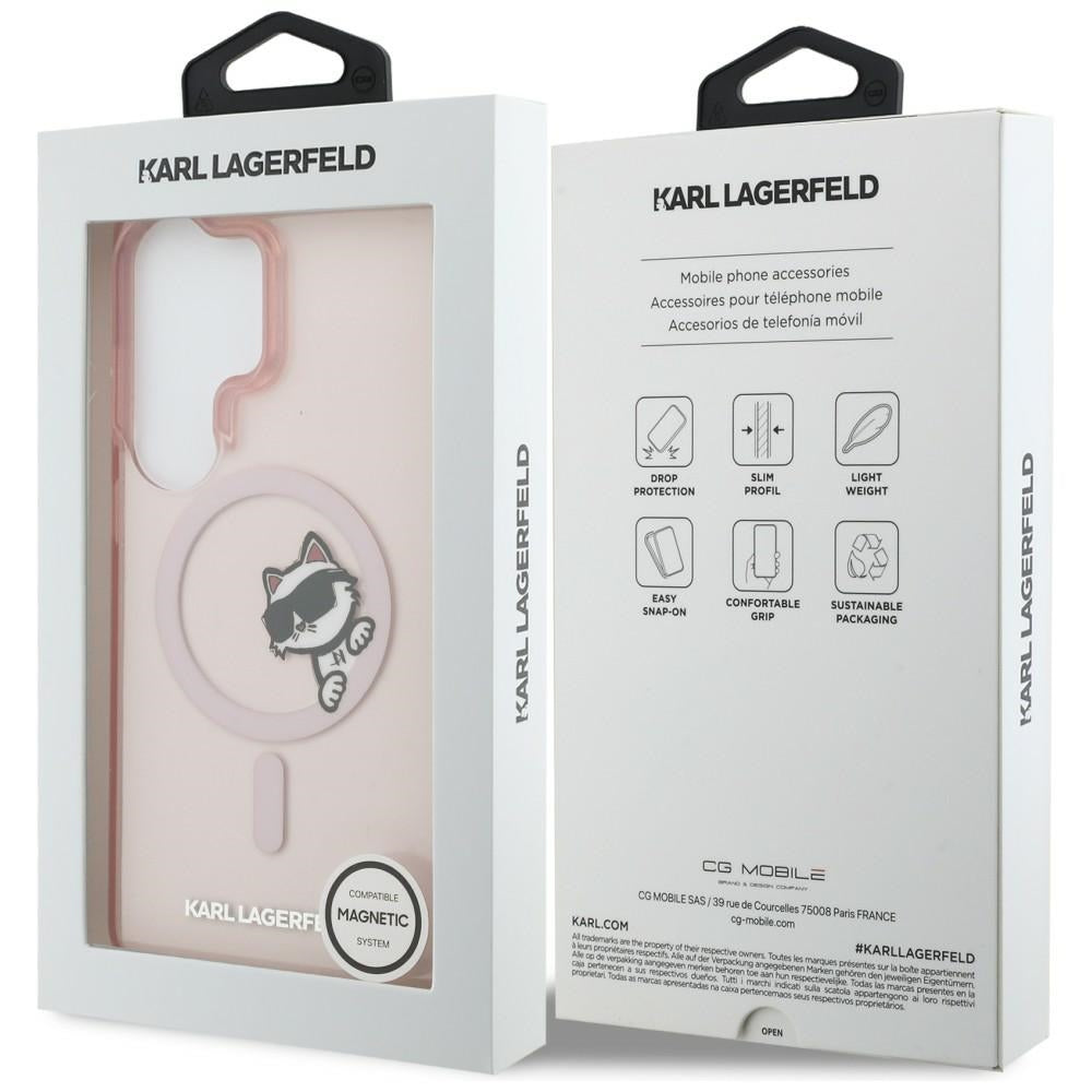 MagSafe-deksel for Samsung Galaxy S26 Ultra S948, Karl Lagerfeld, IML Choupette Peekaboo Logo, Rosa