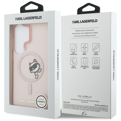 MagSafe-deksel for Samsung Galaxy S26 Ultra S948, Karl Lagerfeld, IML Choupette Peekaboo Logo, Rosa