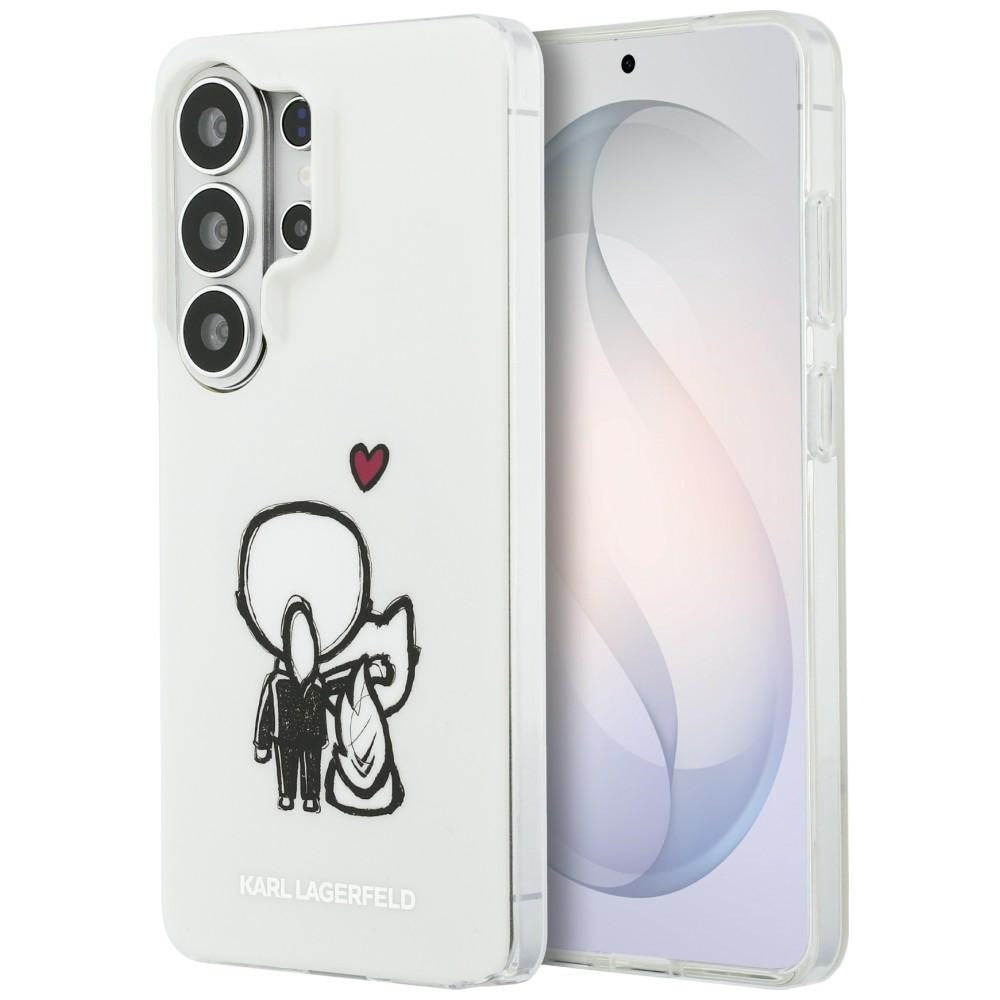 MagSafe-deksel for Samsung Galaxy S26 Ultra S948, Karl Lagerfeld, IML Karl & Choupette Back Logo, hvit