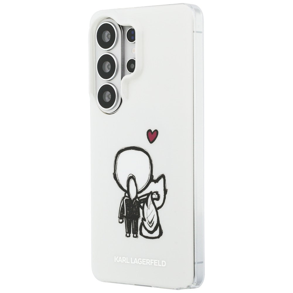 MagSafe-deksel for Samsung Galaxy S26 Ultra S948, Karl Lagerfeld, IML Karl & Choupette Back Logo, hvit