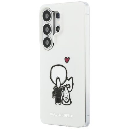 MagSafe-deksel for Samsung Galaxy S26 Ultra S948, Karl Lagerfeld, IML Karl & Choupette Back Logo, hvit