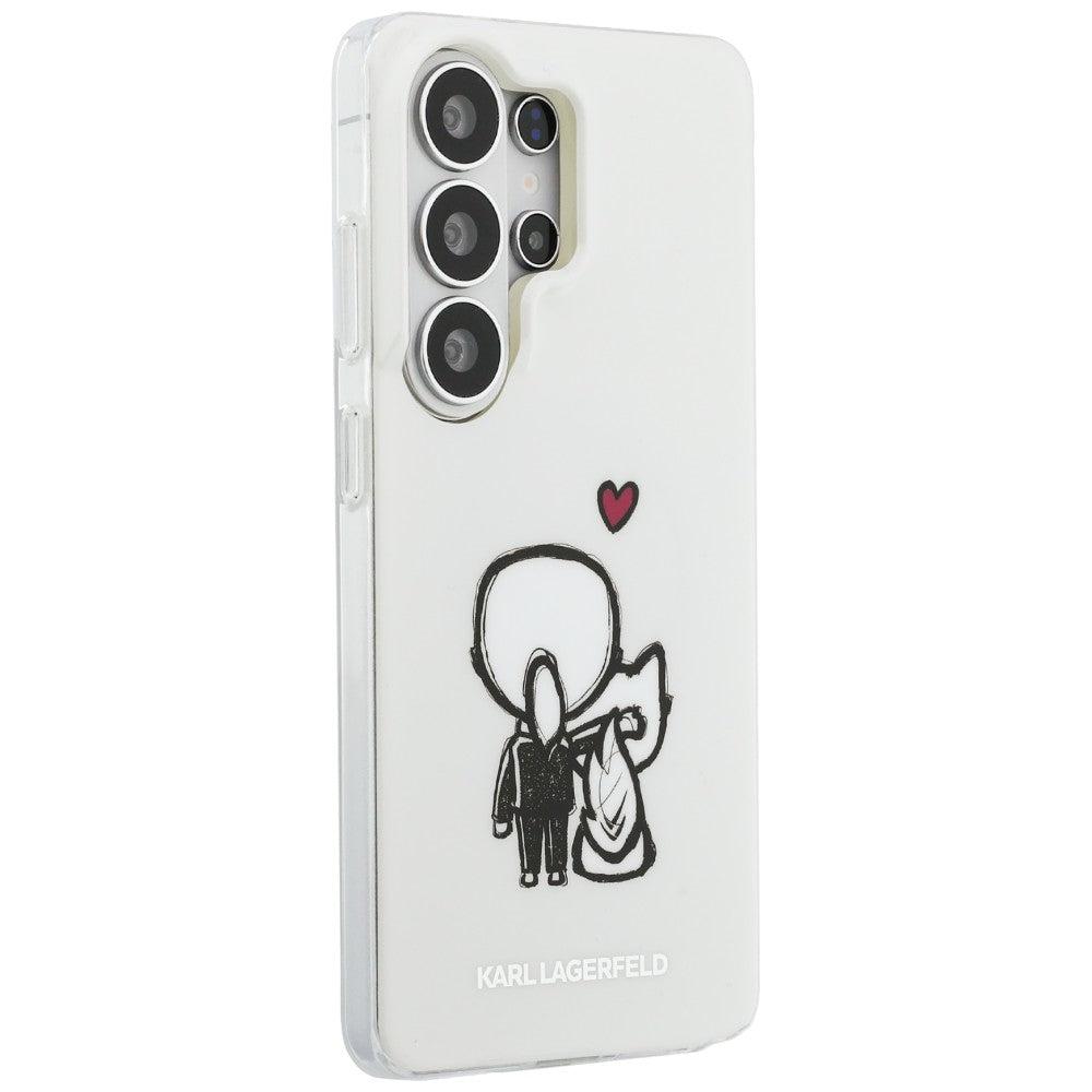 MagSafe-deksel for Samsung Galaxy S26 Ultra S948, Karl Lagerfeld, IML Karl & Choupette Back Logo, hvit