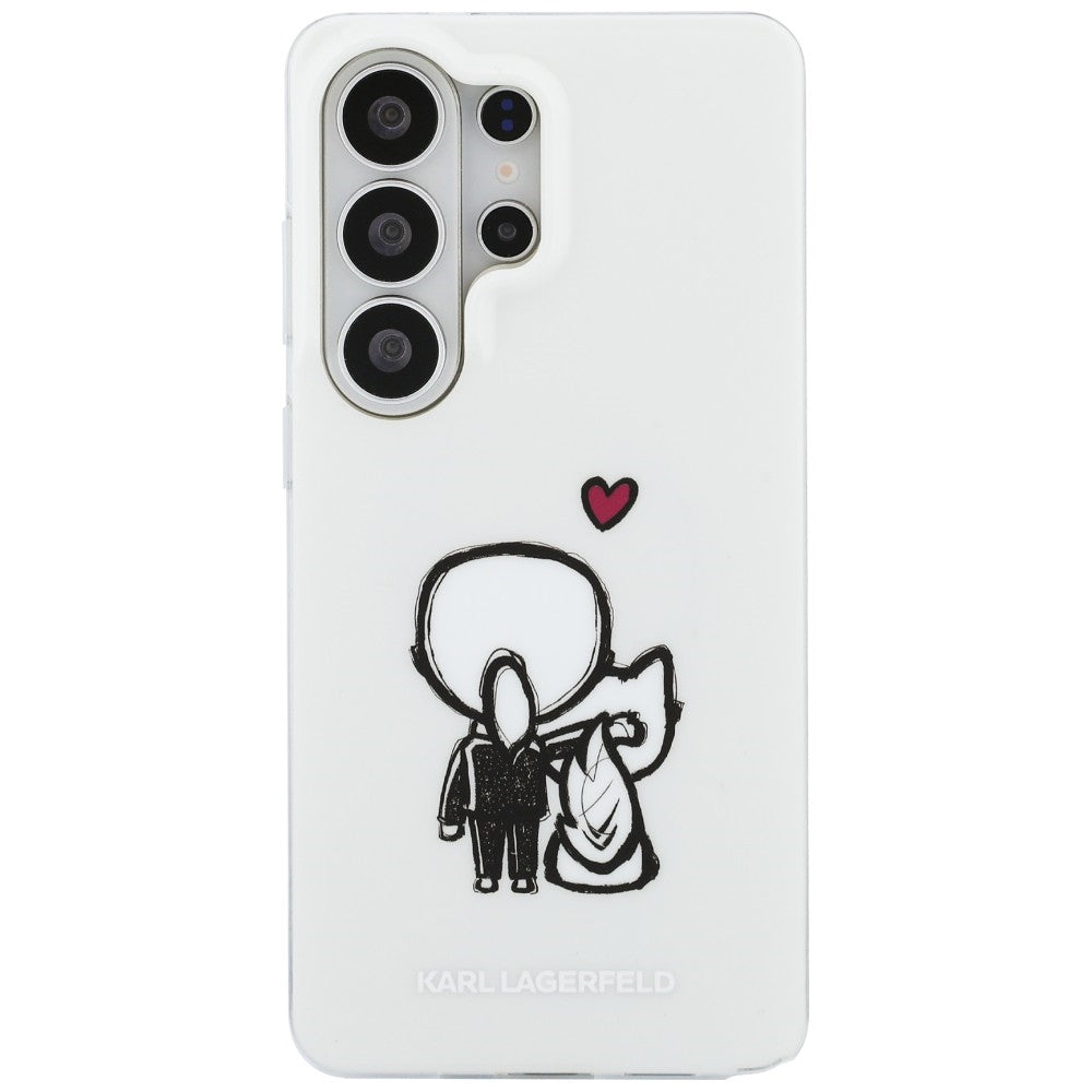 MagSafe-deksel for Samsung Galaxy S26 Ultra S948, Karl Lagerfeld, IML Karl & Choupette Back Logo, hvit