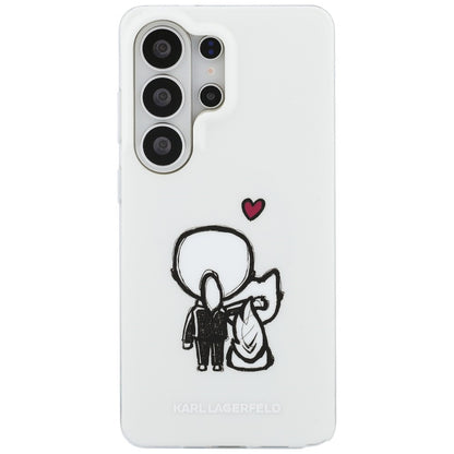 MagSafe-deksel for Samsung Galaxy S26 Ultra S948, Karl Lagerfeld, IML Karl & Choupette Back Logo, hvit
