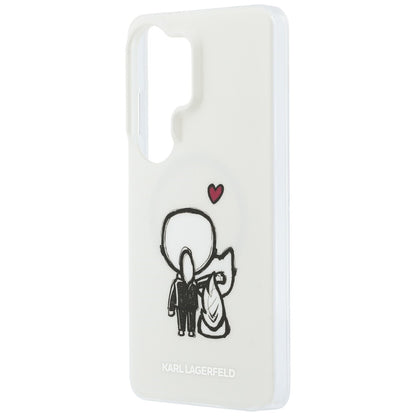 MagSafe-deksel for Samsung Galaxy S26 Ultra S948, Karl Lagerfeld, IML Karl & Choupette Back Logo, hvit