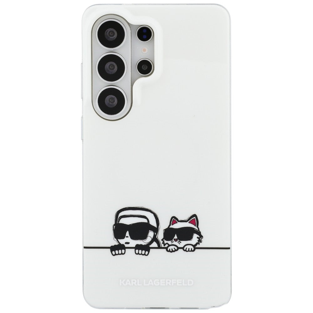 MagSafe-deksel for Samsung Galaxy S26 Ultra S948, Karl Lagerfeld, IML Karl & Choupette Peekaboo Logo, Hvit