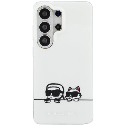 MagSafe-deksel for Samsung Galaxy S26 Ultra S948, Karl Lagerfeld, IML Karl & Choupette Peekaboo Logo, Hvit