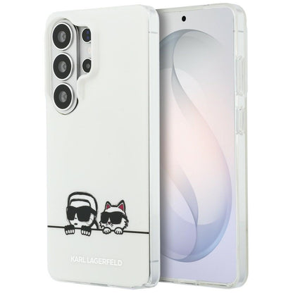 MagSafe-deksel for Samsung Galaxy S26 Ultra S948, Karl Lagerfeld, IML Karl & Choupette Peekaboo Logo, Hvit