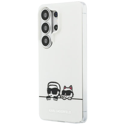 MagSafe-deksel for Samsung Galaxy S26 Ultra S948, Karl Lagerfeld, IML Karl & Choupette Peekaboo Logo, Hvit