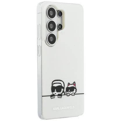 MagSafe-deksel for Samsung Galaxy S26 Ultra S948, Karl Lagerfeld, IML Karl & Choupette Peekaboo Logo, Hvit