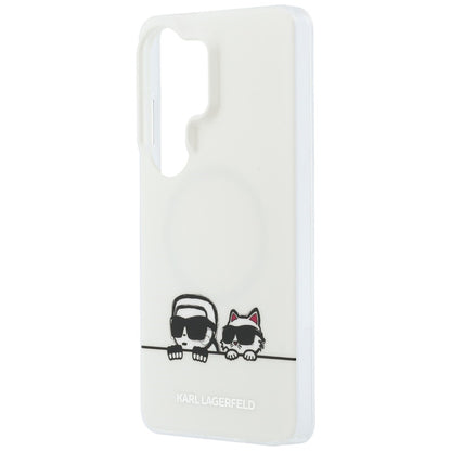 MagSafe-deksel for Samsung Galaxy S26 Ultra S948, Karl Lagerfeld, IML Karl & Choupette Peekaboo Logo, Hvit
