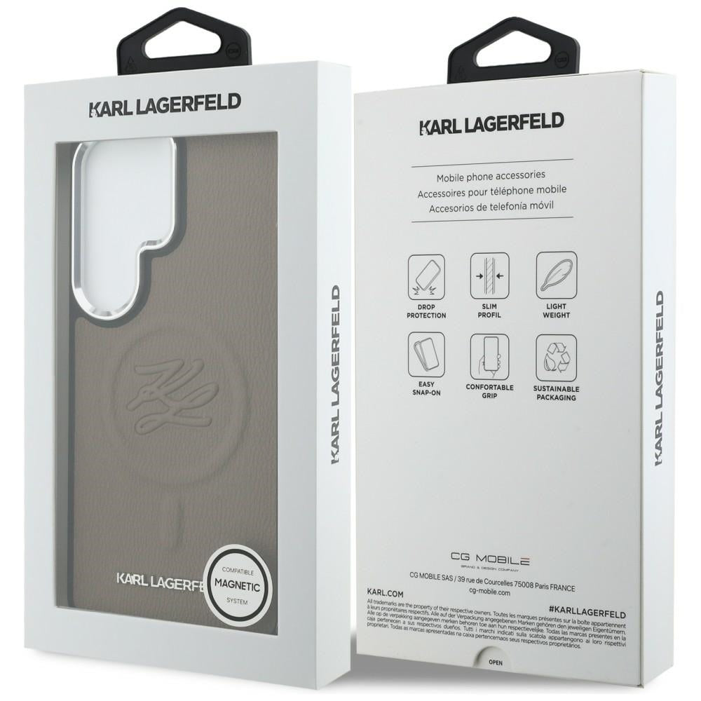 MagSafe-deksel for Samsung Galaxy S26 Ultra S948, Karl Lagerfeld, Initial Logo Debossed, Brun