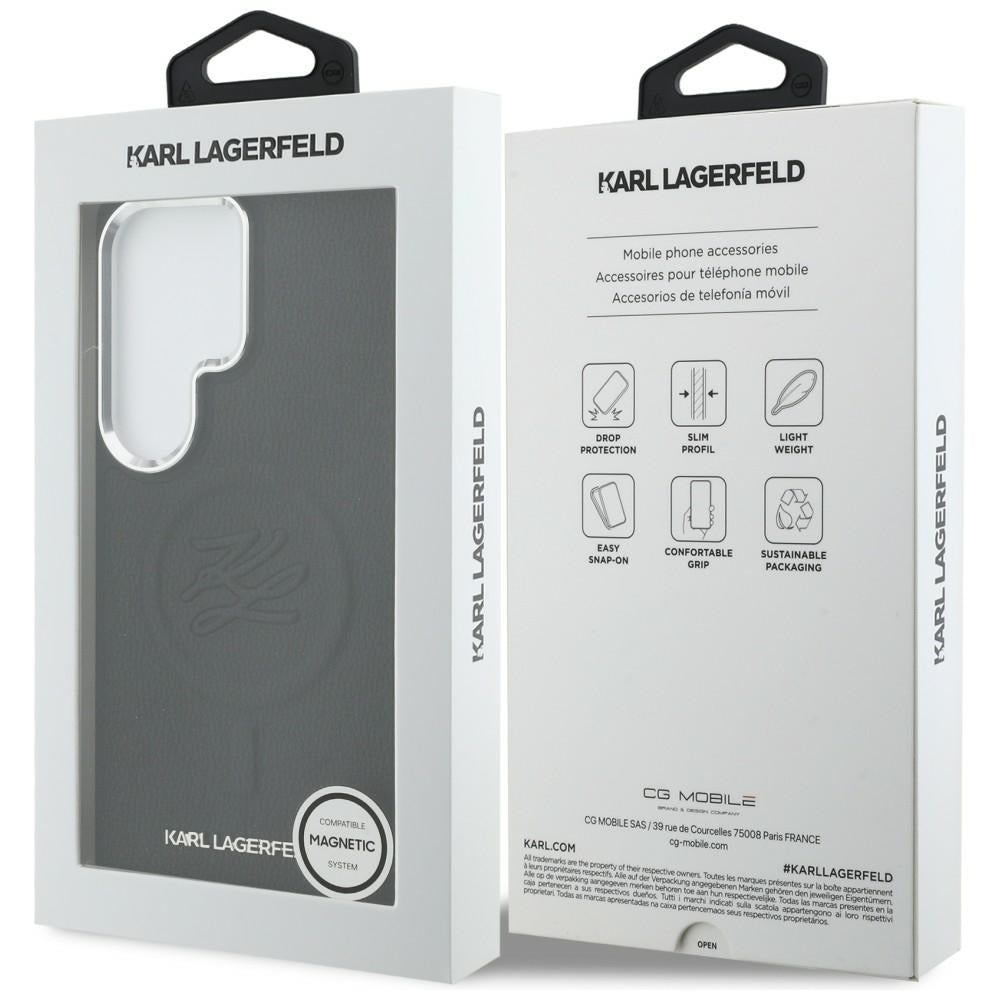 MagSafe-deksel for Samsung Galaxy S26 Ultra S948, Karl Lagerfeld, Initial Logo Debossed, Svart