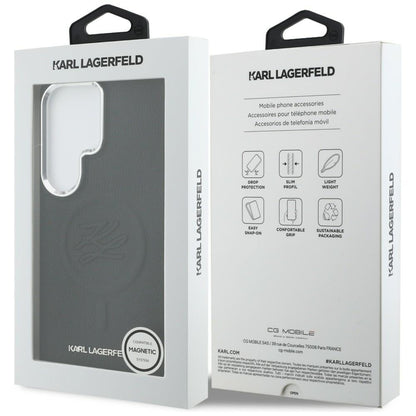 MagSafe-deksel for Samsung Galaxy S26 Ultra S948, Karl Lagerfeld, Initial Logo Debossed, Svart