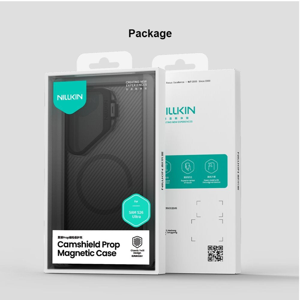 MagSafe-deksel for Samsung Galaxy S26 Ultra S948, Nillkin, CamShield Prop, Svart Transparent