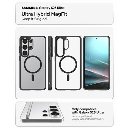 MagSafe-deksel for Samsung Galaxy S26 Ultra S948, Spigen, Ultra Hybrid, Matt Svart ACS10680