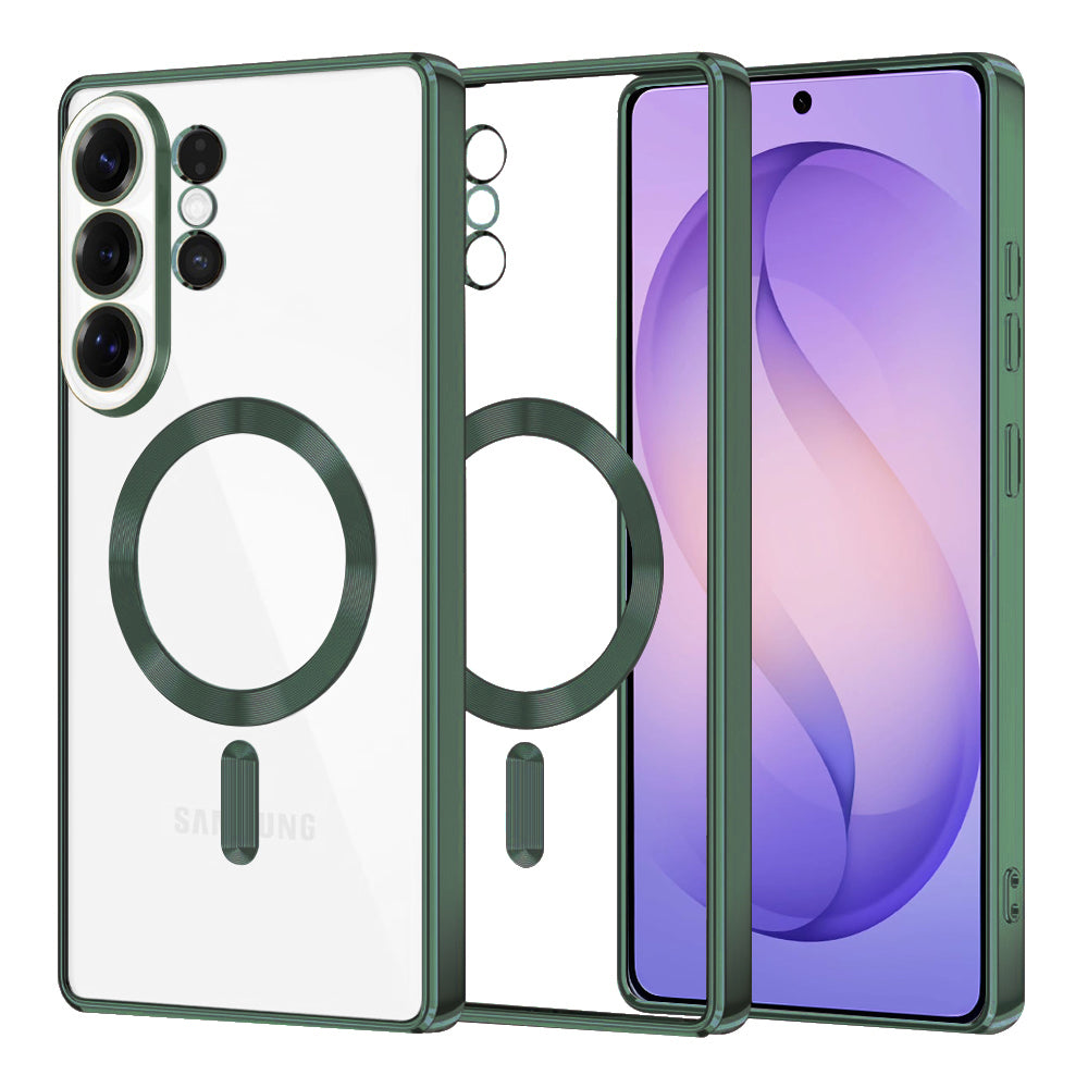 MagSafe-deksel for Samsung Galaxy S26 Ultra, Techsuit, Luxury Crystal, Mørkegrønn