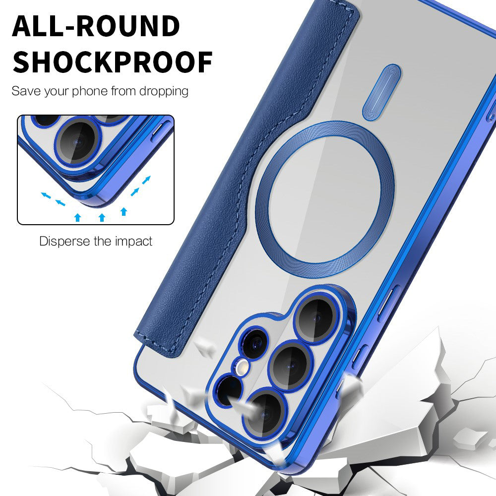 MagSafe-deksel for Samsung Galaxy S26 Ultra, Techsuit, SmartMag Book, Blå