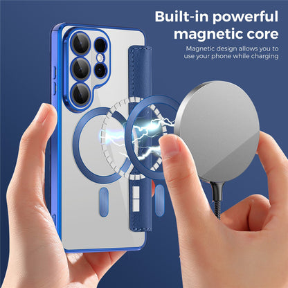 MagSafe-deksel for Samsung Galaxy S26 Ultra, Techsuit, SmartMag Book, Blå