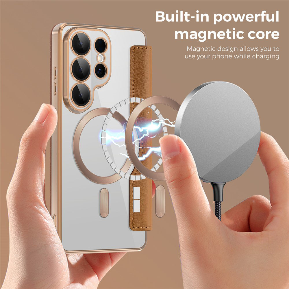 MagSafe deksel for Samsung Galaxy S26 Ultra, Techsuit, SmartMag Book, Brun