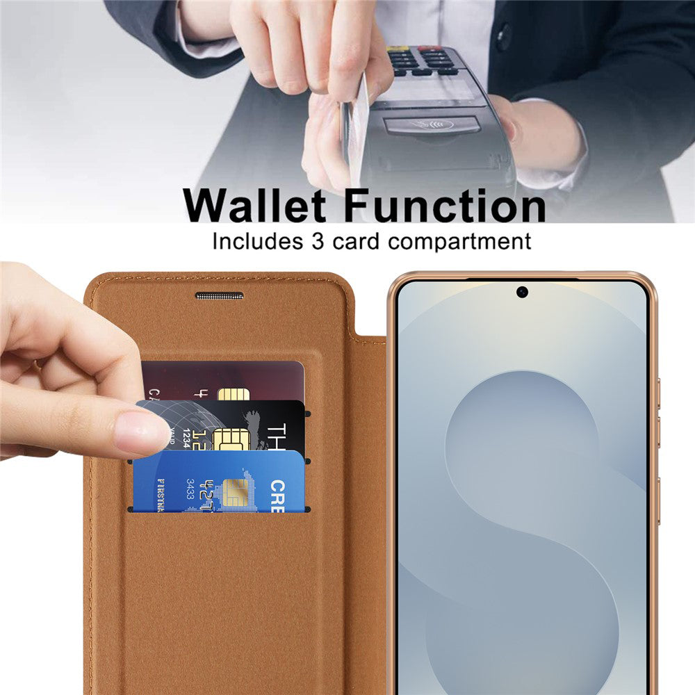 MagSafe deksel for Samsung Galaxy S26 Ultra, Techsuit, SmartMag Book, Brun