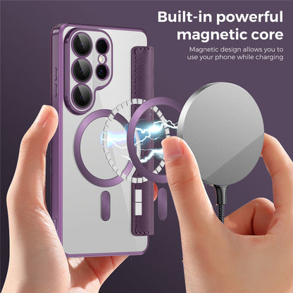 MagSafe-deksel for Samsung Galaxy S26 Ultra, Techsuit, SmartMag Book, Lilla