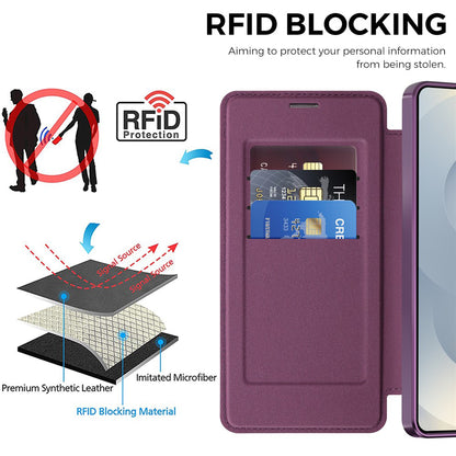 MagSafe-deksel for Samsung Galaxy S26 Ultra, Techsuit, SmartMag Book, Lilla