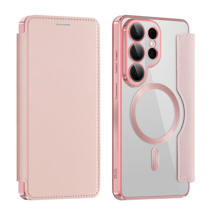 MagSafe-deksel for Samsung Galaxy S26 Ultra, Techsuit, SmartMag Book, Rosa