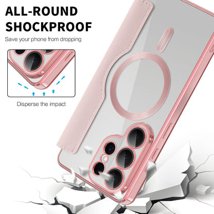 MagSafe-deksel for Samsung Galaxy S26 Ultra, Techsuit, SmartMag Book, Rosa