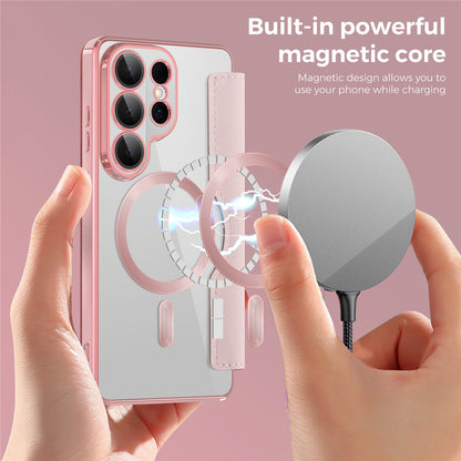 MagSafe-deksel for Samsung Galaxy S26 Ultra, Techsuit, SmartMag Book, Rosa